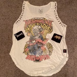 Distressed Megadeth Tank Top and matching wrist sweatbands
